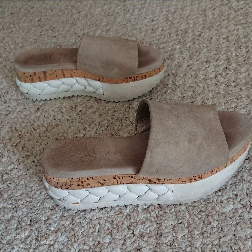 AGL calfskin suede VELOUR SLIDES size 36